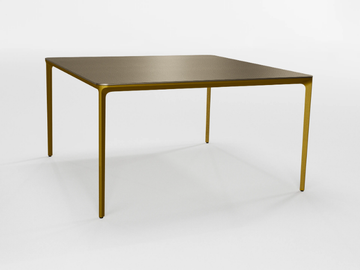SLIM SQUARE - Square glass and aluminium table by Sovet italia - view 2